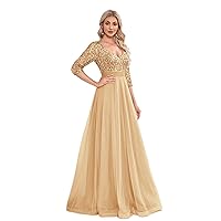 Women Elegant Chiffon Sequin Evening Dress Sexy Long Wedding Party Prom Short Sleeve Cocktail Gown