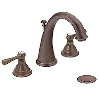 Moen Kingsley Oil Rubbed Bronze Two-Handle Widespread High-Arc Bathroom Faucet, Valve Required, T6125ORB