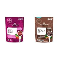 Navitas Organics Goji Berries (16 oz.) and Cacao Nibs (8 oz.) — Organic, Non-GMO