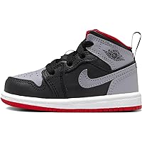 Nike Jordan 1 Mid Baby/Toddler Shoes Black/Cement Grey-Fire Red (DQ8425 006)