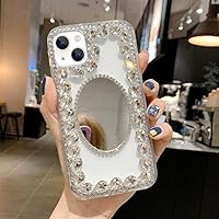 Bonitec for iPhone 14 Glitter Case, iPhone 14 Mirror Case with 3D Luxury Glitter Sparkle Bling Case Luxury Shiny Crystal Rhinestone Diamond Bumper Clear Protective Girls Women Case for iPhone 14