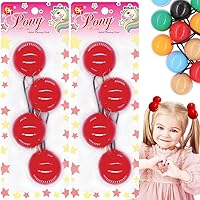 4 Pcs 42mm Large Ball Hair Ties Ponytail Holders Twinbead Bubble Balls Hair Accessories for Girls Kids Toddler (Red)