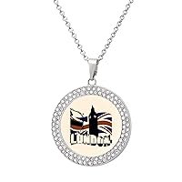 London UK Flag Necklaces for Women Adjustable Length Pendant Fashion Jewelry Gift for Holiday Birthday