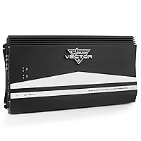 2-Channel High Power MOSFET Amplifier - Slim 6000 Watt Bridgeable Mono Stereo 2 Channel Car Audio Amplifier w/Crossover Frequency and Bass Boost Control, RCA Input and Line Output - Lanzar VCT2610