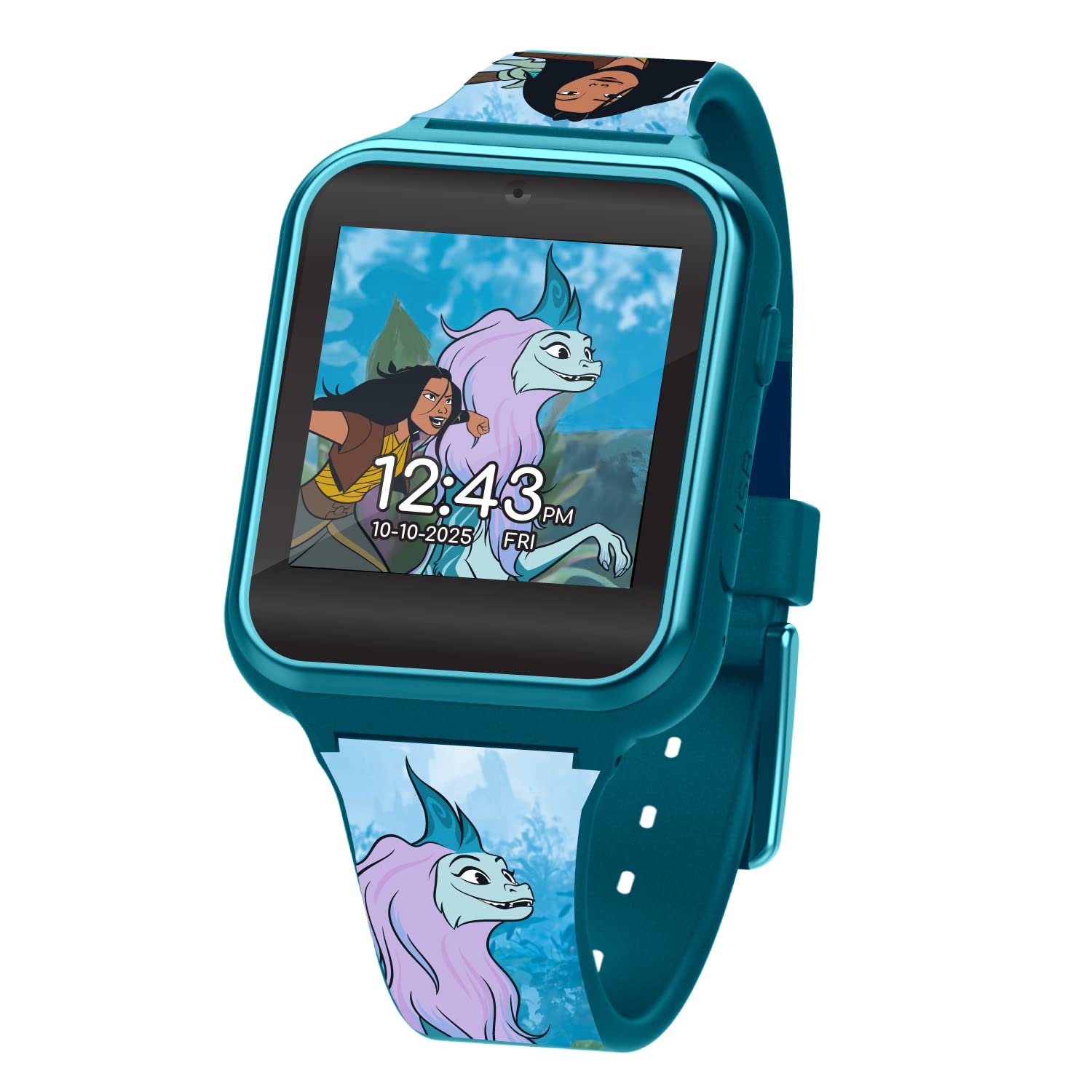 Accutime Kids Disney Raya & the Last Dragon Educational Learning Touchscreen Smart Watch Toy for Boys, Girls, Toddlers - Selfie Cam, Learning Games, Alarm, Calculator and more (Model: RLD4017AZ)