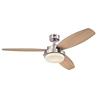 Westinghouse 7209000 Alloy LED Ceiling Fan, 52 Inch, Brushed Nickel