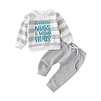 Newborn Baby Boy Fall Clothes Long Sleeve Little Dude Print Sweatshirt Top Long Pants Set Cute Toddler Winter Outfit