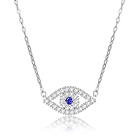 Apsvo Evil Eye Pendant Necklace Cubic Zirconia Jewelry Gift For Women Girl With 18 Inches Chain