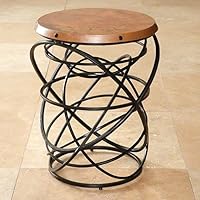 Global Views Rustic Copper Top Ring Table Home Decor