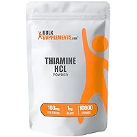 BULKSUPPLEMENTS.COM Thiamine HCl Powder - Thiamine Hydrochloride, B1 Vitamins, Thiamine B1 Supplement, Thiamine 100mg - Gluten Free, 100mg per Serving, 1kg (2.2 lbs) (Pack of 1)