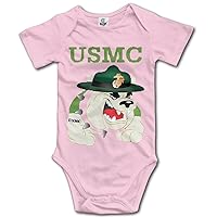 GOOOET Unisex Baby Bodysuit USMC Devil Dogs Short-Sleeve Romper T-Shirt Pink 18 Months