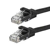 Monoprice Cat6 Ethernet Patch Cable - Snagless RJ45, 24AWG Stranded Pure Bare Copper Wire, 550Mhz, UTP, 100 Feet, Black - Flexboot Series