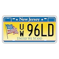 Replica License Plate of US States, Embossed Novelty Metal Number Tags, Prop Car Registration Plates, 12x6 Inches (New Jersey)