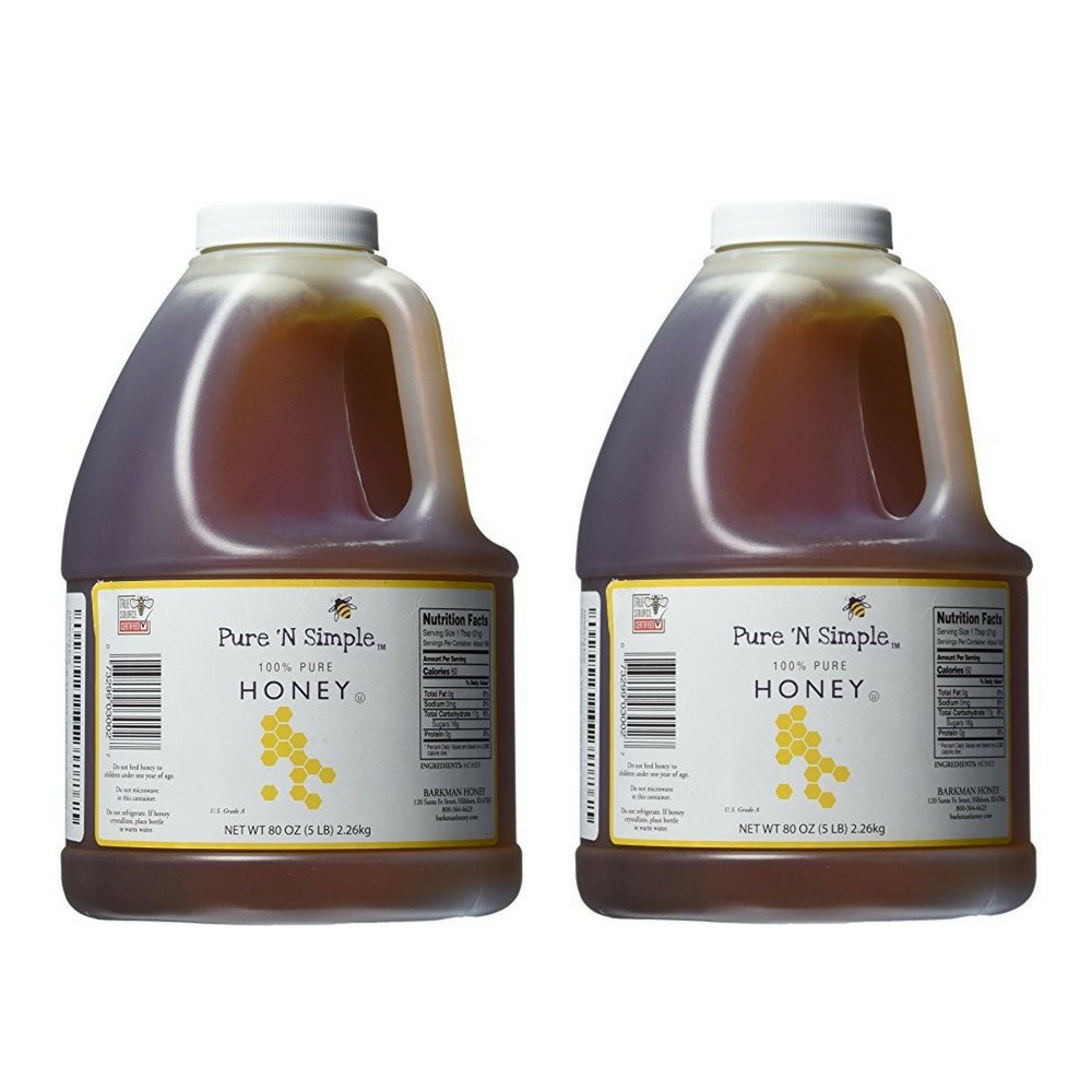 Pure N Simple 100% Pure Honey, 5 lb (80 oz) Bulk Size - 2 Pack