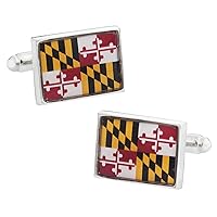 Maryland Flag Cufflinks with Presentation Gift Box