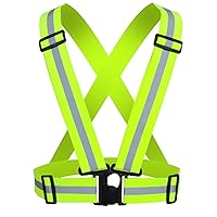 Reflective Strap Safety Vest, Lightweight,Adjustable & Elastic, Hi Vis Running Gear for Jogging,Walking,Cycling,Motorcycle,Men,Women