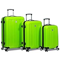 Contour 3-Piece Hardside Spinner Luggage Set with TSA Lock, Apple Green, One Size