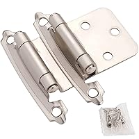 DecoBasics Cabinet Hinges Brushed Nickel for Kitchen Cabinets Doors (25 Pair -50 Pcs) -1/2