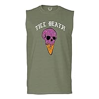 Front Chill Till Death Ice Cream Skull Bones Graphic obei Society Men's Muscle Tank Sleeveles t Shirt