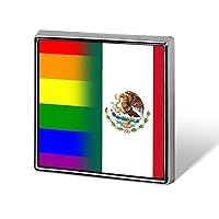 LGBT Pride and Mexican Flag Lapel Pin Square Metal Brooch Badge Jewelry Pins Decoration Gift