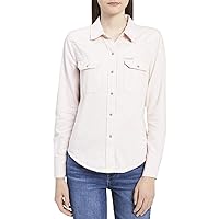 Calvin Klein Jeans Women's Western Button Down Shirt Garment Dye Twill