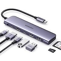 UGREEN Revodok 1071 USB C Hub for Laptop 7 in 1 USB C Dongle 4K HDMI, 100W PD Charging, USB-C & 2 USB-A 5Gbps Data Ports, SD/TF Card Reader for MacBook Pro/Air, iPad Pro, XPS, Thinkpad