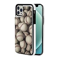 Baseball Wallet Case for iPhone 12 Mini Case, Pu Leather Wallet Case with Card Holder, Shockproof Phone Cover for iPhone 12 Mini Case 5.4