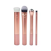 Prep and Prime Makeup Brush Set, Ideal for Exfoliating & Applying Primers, Moisturizers, & Serums, Skincare Tools, Synthetic Bristles, Cruelty-Free & Vegan, 4 Piece Set