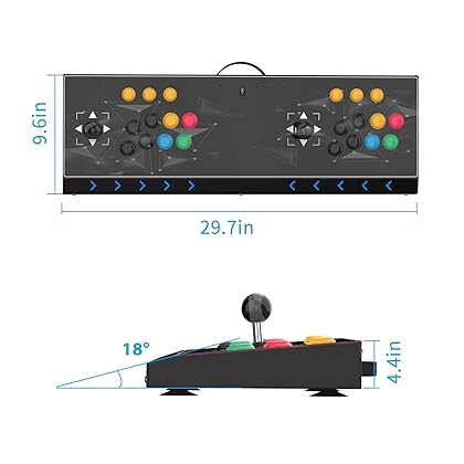 Arcade Fight Stick, 2 players PC Street Fighter Video Game Controller Fighting Joystick for PC, Nintendo Switch, NEOGEO Mini, NeoGeo Pro, PS3,Raspberry Pi, PS Classic, Android