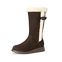 DREAM PAIRS Womens Winter Snow Boots Mid-Calf Fashion Furry Warm Tall Boot