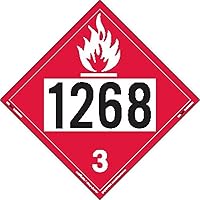 Labelmaster ZT2-1268 UN 1268 Flammable Liquid Hazmat Placard, Tagboard (Pack of 25)