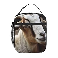 Insulated Lunch Bag Animals Goat Printed Lunch Box for Women Men Reusable Portable Lunchbox for Travel Work Picnic