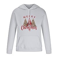 Men's Merry Christmas Hoodies Novelty Graphic Sweatshirts Fleece Hooded Pullover Tops Casual Soft Long Sleeve Sweater