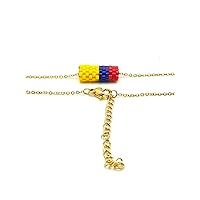 Colombia Flag Chain - Tricolor handmade necklaces - Stainless Steel Chain- Miyuki Necklace Venezuela, Ecuador, Colombia flag