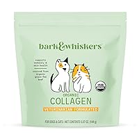 Bark & Whiskers Organic Collagen for Dogs & Cats, 5.07 oz. (144 g), Organic Grass-Fed Beef, Supports Mobility & Skin Health, Veterinarian Formulated, Non-GMO, Certified USDA Organic, Dr. Mercola