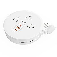 PD 20W USB C Power Strip, 4Ft Retractable Ultra Thin Extension Cord with 3 Outlets 3 USB Ports (2 USB C), Cruise Travel Essentials, Charging Station for Dorm Office