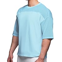 Mens Workout Shirts Short Sleeve Oversize Hipster Big Size Gym Shirts Basketball Hip-hop Mesh T-Shirts for Men T64