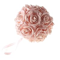 Homeford Soft Touch Foam Rose Kissing Ball Wedding Centerpiece, 6-inch, Pink