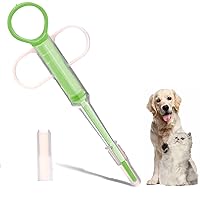 Pet Medicine Feeder Syringe Cat Dog Medicine Feeding Tool Pill Dispenser Suit with Soft Tips Reusable Pet Pill Tablet Versus Control Rods（Green）