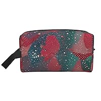 Glitter Pattern Printed Cosmetic Storage Bag, Women'S Travel Accessory Storage Cosmetic Bag