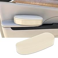1 PC Car Door Armrest Support, 1.9In x 3.1In x 8.6In ABS Waterproof Automotive Elbow Rest Cushion for Relieve Driver's Arm Fatigue, Universal Soft Elastic Modified Heightened Pad (Light Beige)