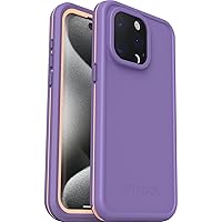 OtterBox Fre Case for iPhone 15 Pro Max for MagSafe, Waterproof (IP68), Shockproof, Dirtproof, Sleek and Slim Protective Case with Built in Screen Protector, x5 Tested to Military Standard, Purple