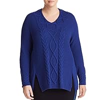 Marina Rinaldi Women's Agio Cable Knit Sweater, Cobalt Blue