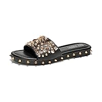 Cape Robbin Tonie Studded Sandals For Women - Flat Sandals For Women - Open Toe Summer Sandal - Women Flat Sandals - Womens Sandals Dressy Slip On Shoes