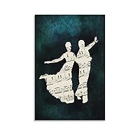Retro Silhouette Art, Sheet Music Collage Flamenco Male And Female Dance Poster, Man Cave Wall Decoration Art2 Canvas Painting Posters And Prints Wall Art Pictures for Living Room Bedroom Decor 12x18