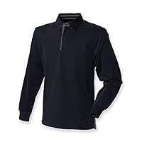 Front Row Men's Long Sleeve Super Soft Rugby Shirt Black L