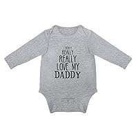 Baby I Really Love My Daddy Long Sleeves Romper Jumpsuits for Boy And Girl