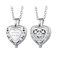 FindChic Customized Heart Shaped Urn Necklaces for Ashes with Custom Picture/Birthstone Stainless Steel/18K Gold Plated Claddagh/Angel Wing Pendant Waterproof Keepsake Cremation Jewelry, with Gift Box