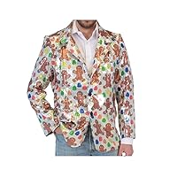 Costume Agent Sequin Gingerbread Man Ugly Christmas Suit Jacket