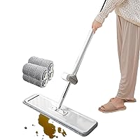 Mops For Floor Cleaning, Microfiber Mop Hardwood Floor Mop, Microfiber Flat Mop With Self Wringer And Stainless Steel Handle, Lightweight Wood Floor Cleaning Mop, Wet Dry Dust Mop With Reusable Washab